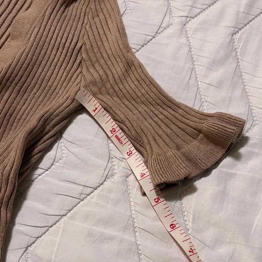 Lovers + Friends Ruffled Tan Cardigan - Picture 6 of 7